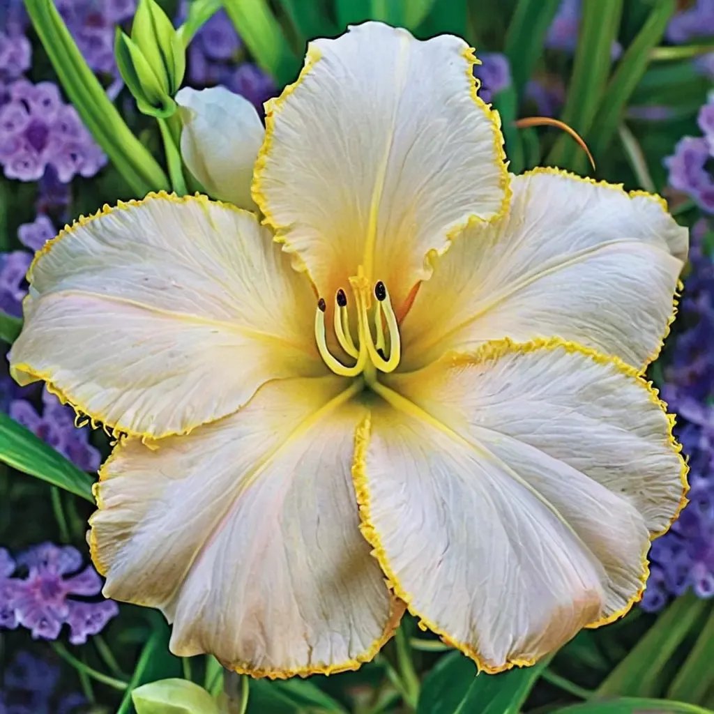 Hemerocallis x hybrida 'Early Snow Reblooming'