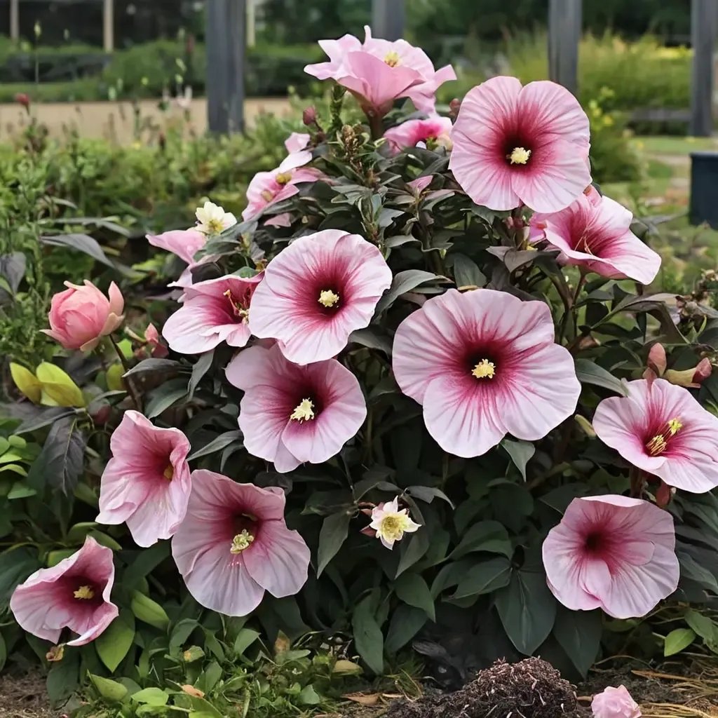 Hibiscus moscheutos 'Cherry Choco Latte'