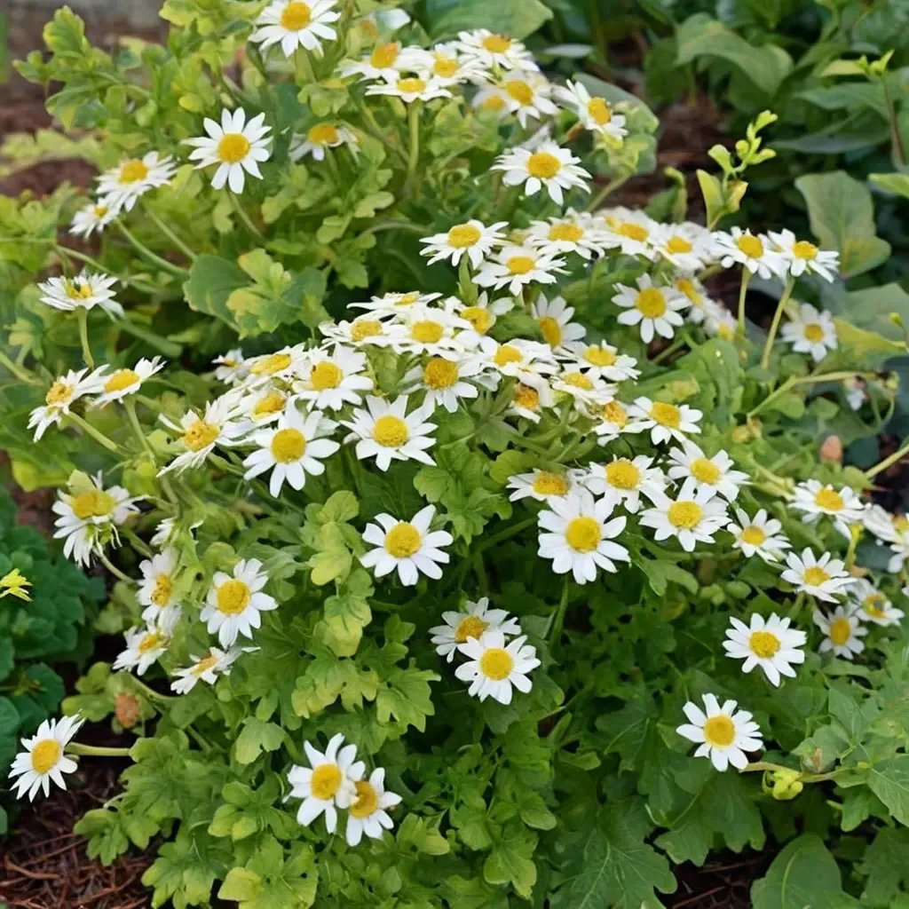 Tanacetum parthenium 'Aureum'