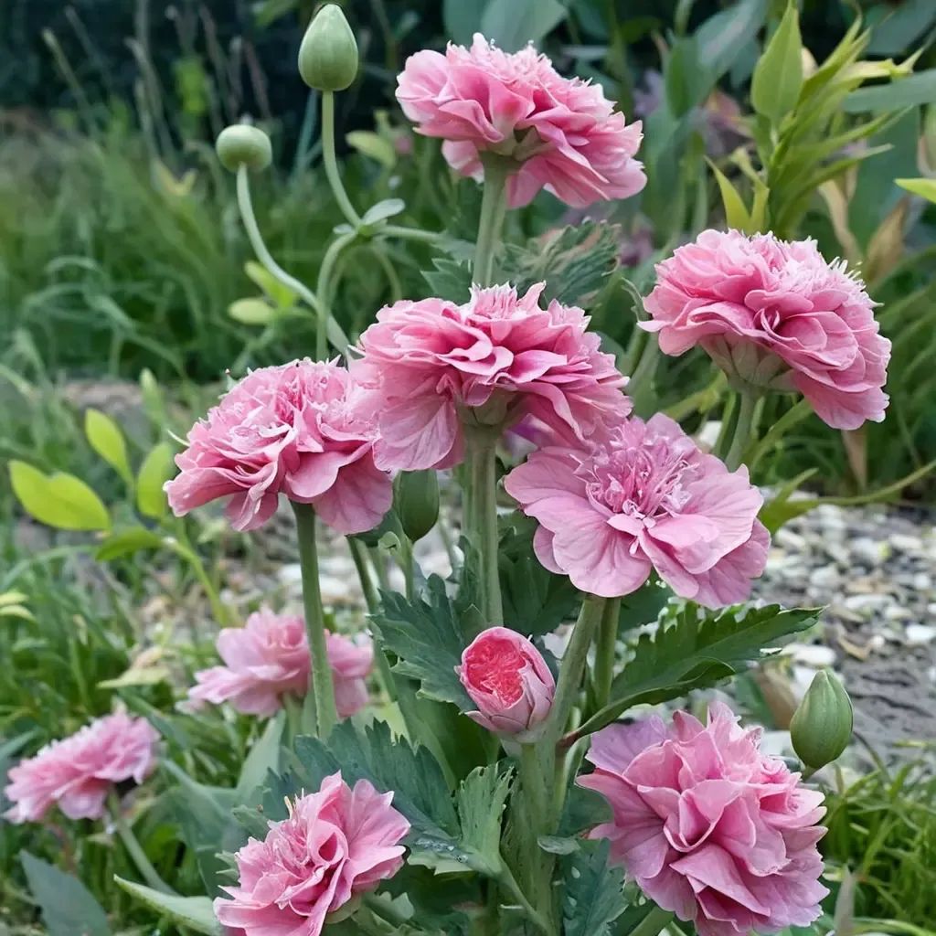 Papaver somniferum 'Pink Paeony'