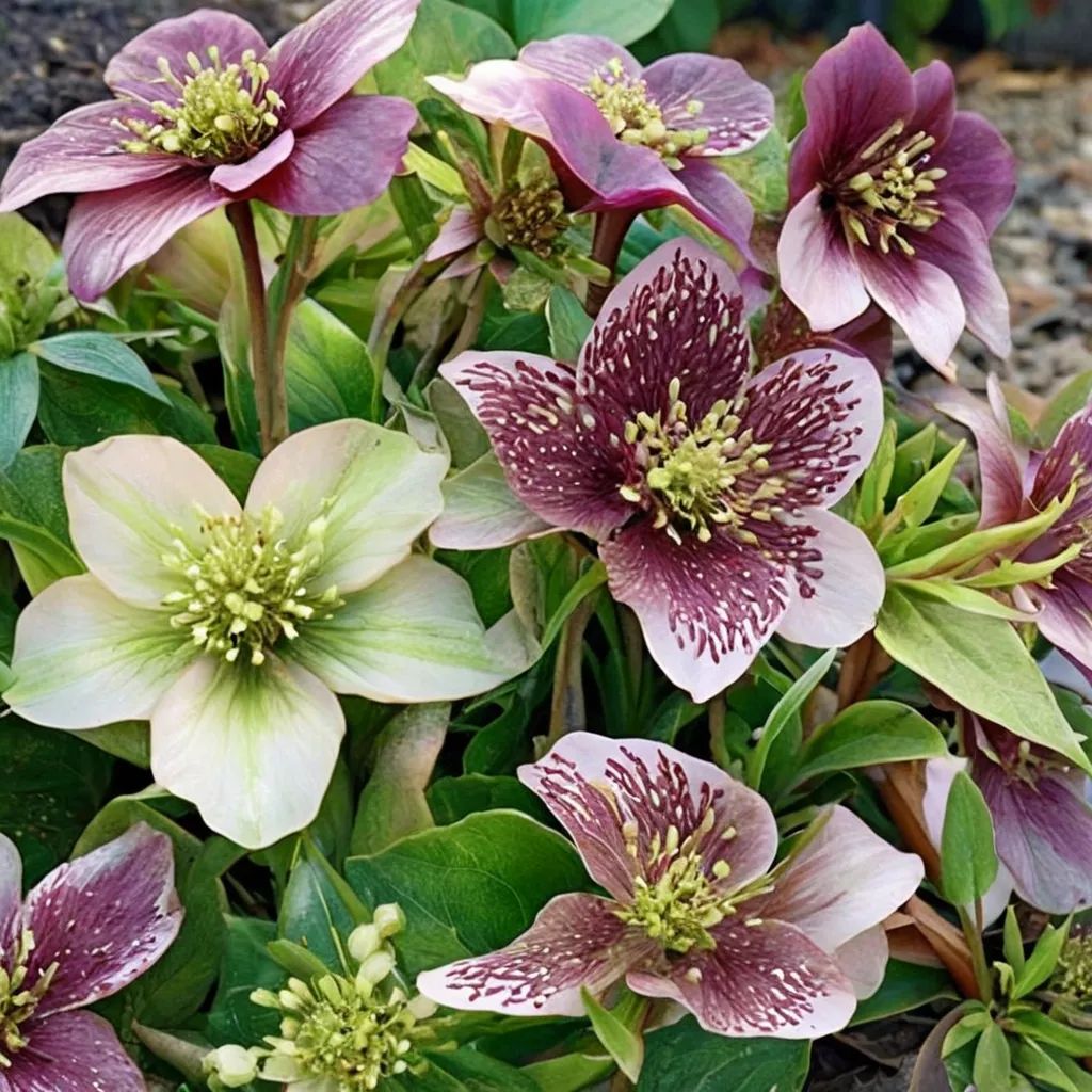 Helleborus x hybrida 'Mix'