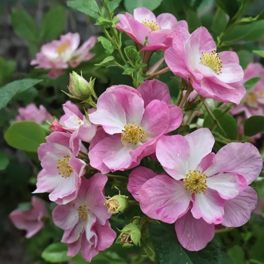 Rosa gallica 'Ballerina'