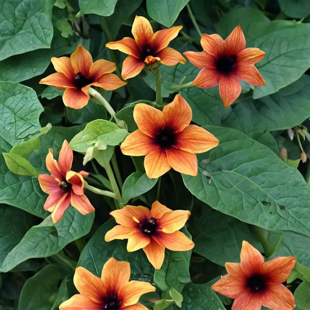 Thunbergia alata 'Amber Stripes'