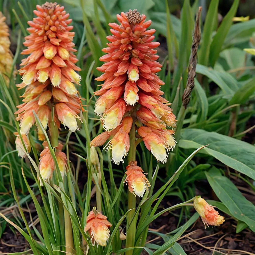 Kniphofia x hybrida 'Hot and Cold'