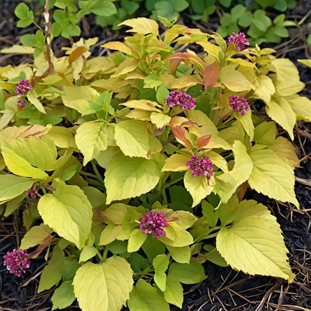 Spiraea japonica 'Double Play Candy Corn'