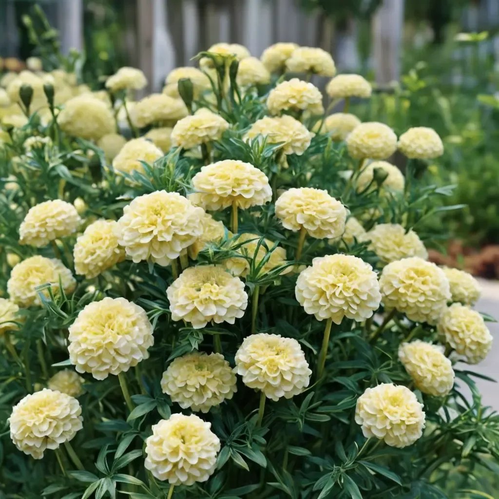 Tagetes erecta 'White Swan'