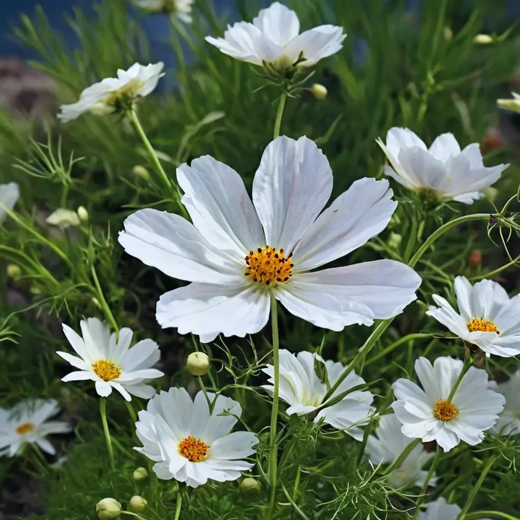 Cosmos bipinnatus 'Versailles White'