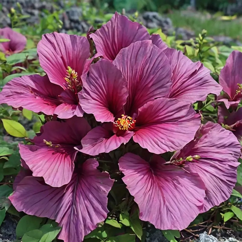 Hibiscus hibiscus 'Plum Flambe Summer Spice'