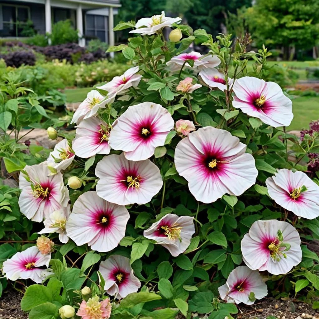 Hibiscus moscheutos 'Angel Eyes'