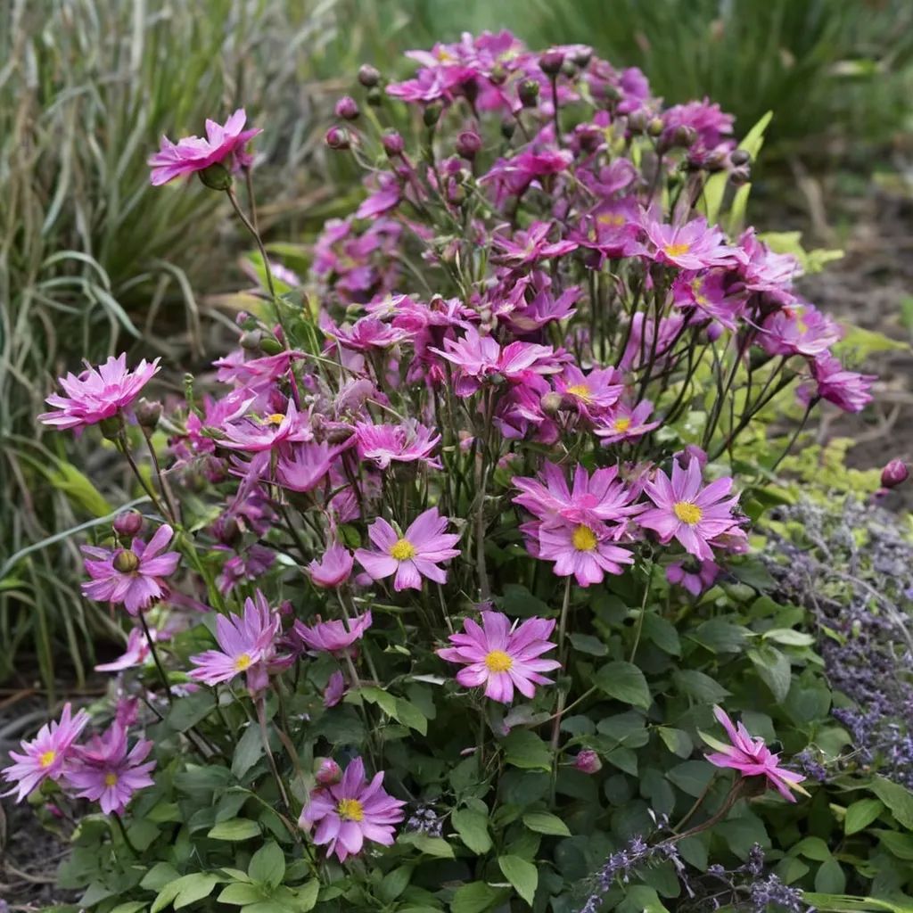 Anemone x hybrida 'Curtain Call Deep Rose'