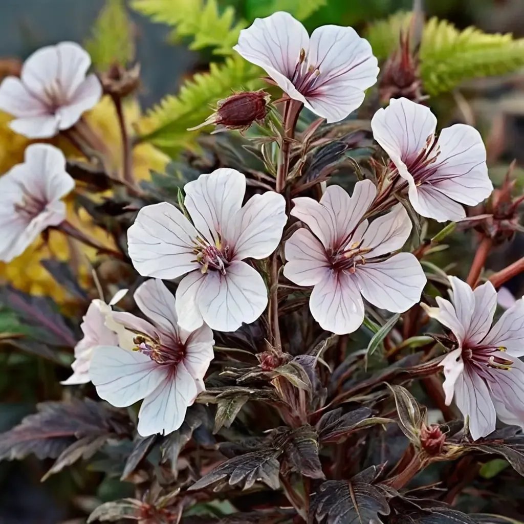 Geranium x hybrida 'Midnight Ghost'