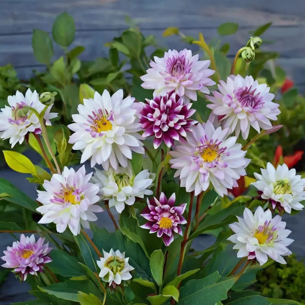 Dahlia x hortensis 'Eveline'