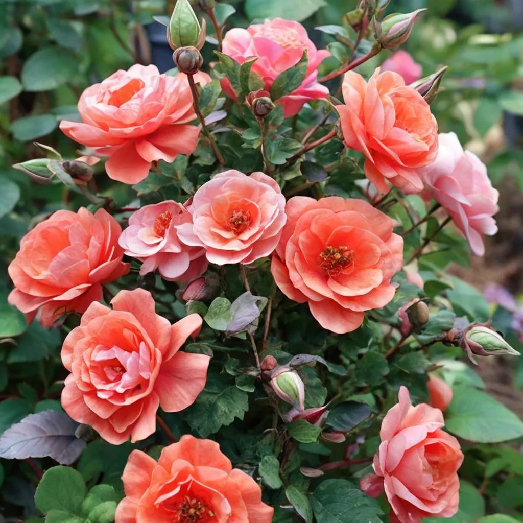 Rosa x hybrida 'Coral Knock Out'