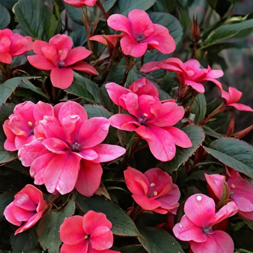 Impatiens x hybrida 'Compact Deep Rose'