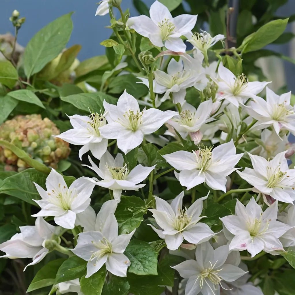 Clematis x hybrida 'China White'