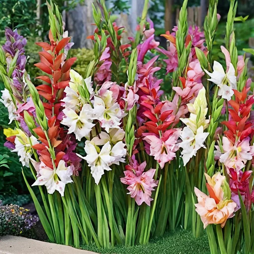 Gladiolus hortulanus 'Glamini Dwarf Mix'