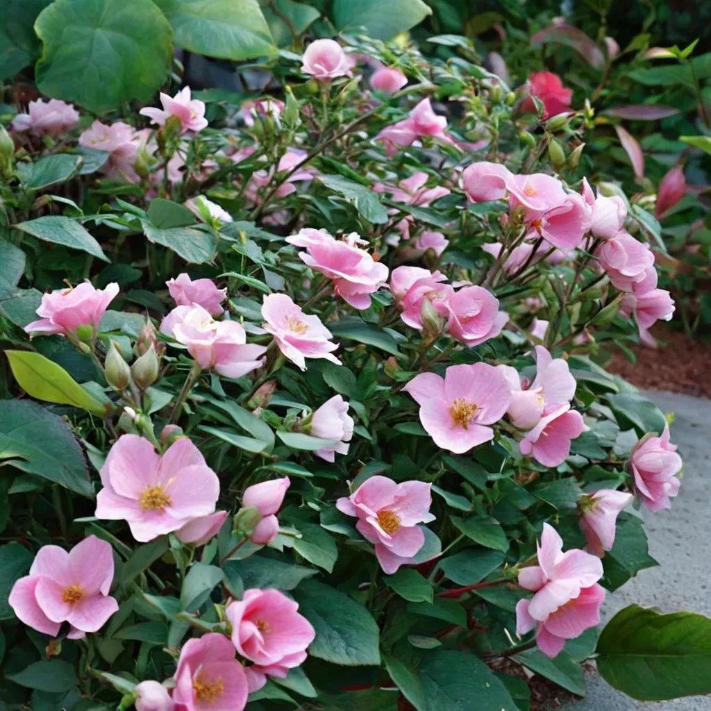 Rosa x hybrida 'Blushing Knock Out'
