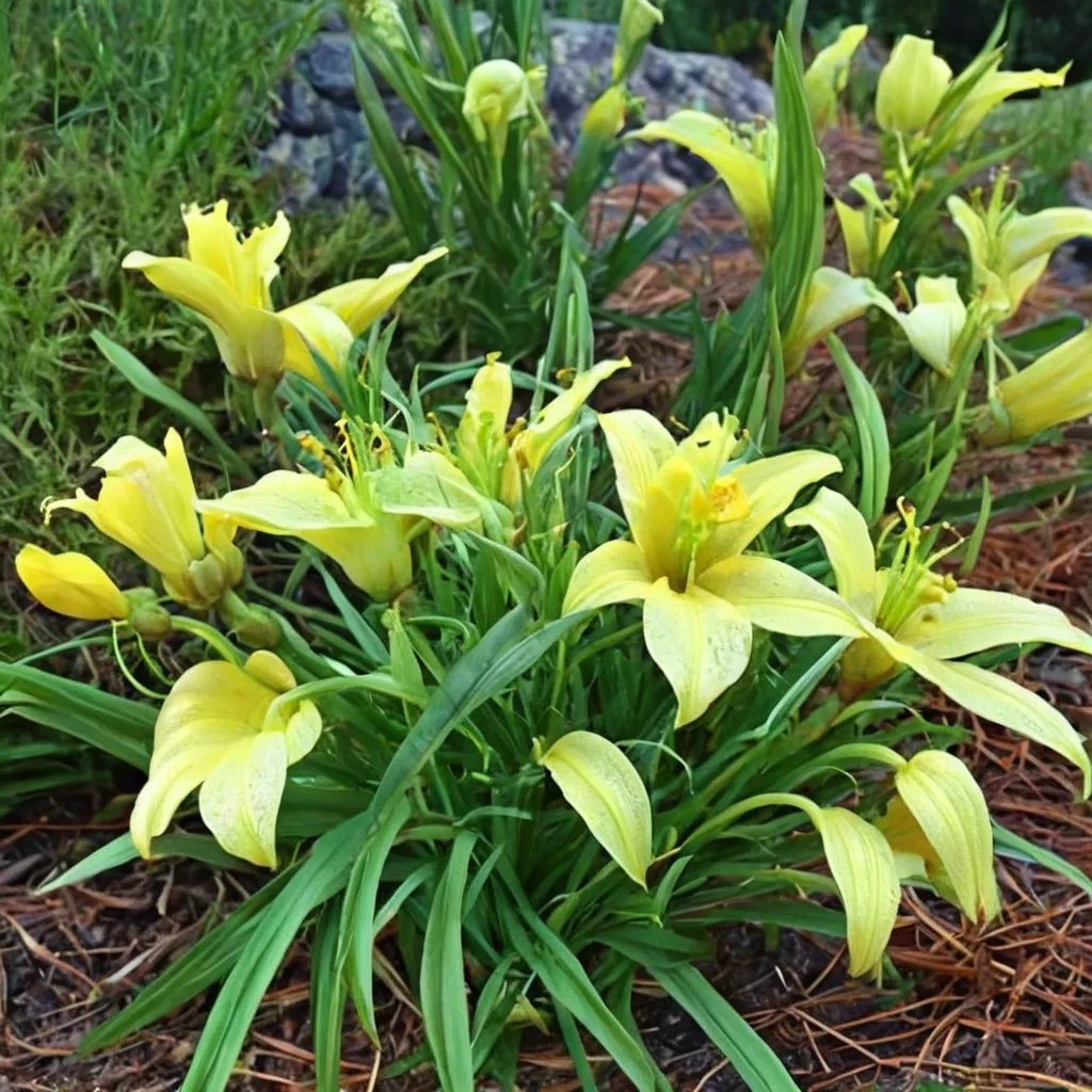 Hemerocallis x hybrida 'Cobblewood Yellow Peaks'