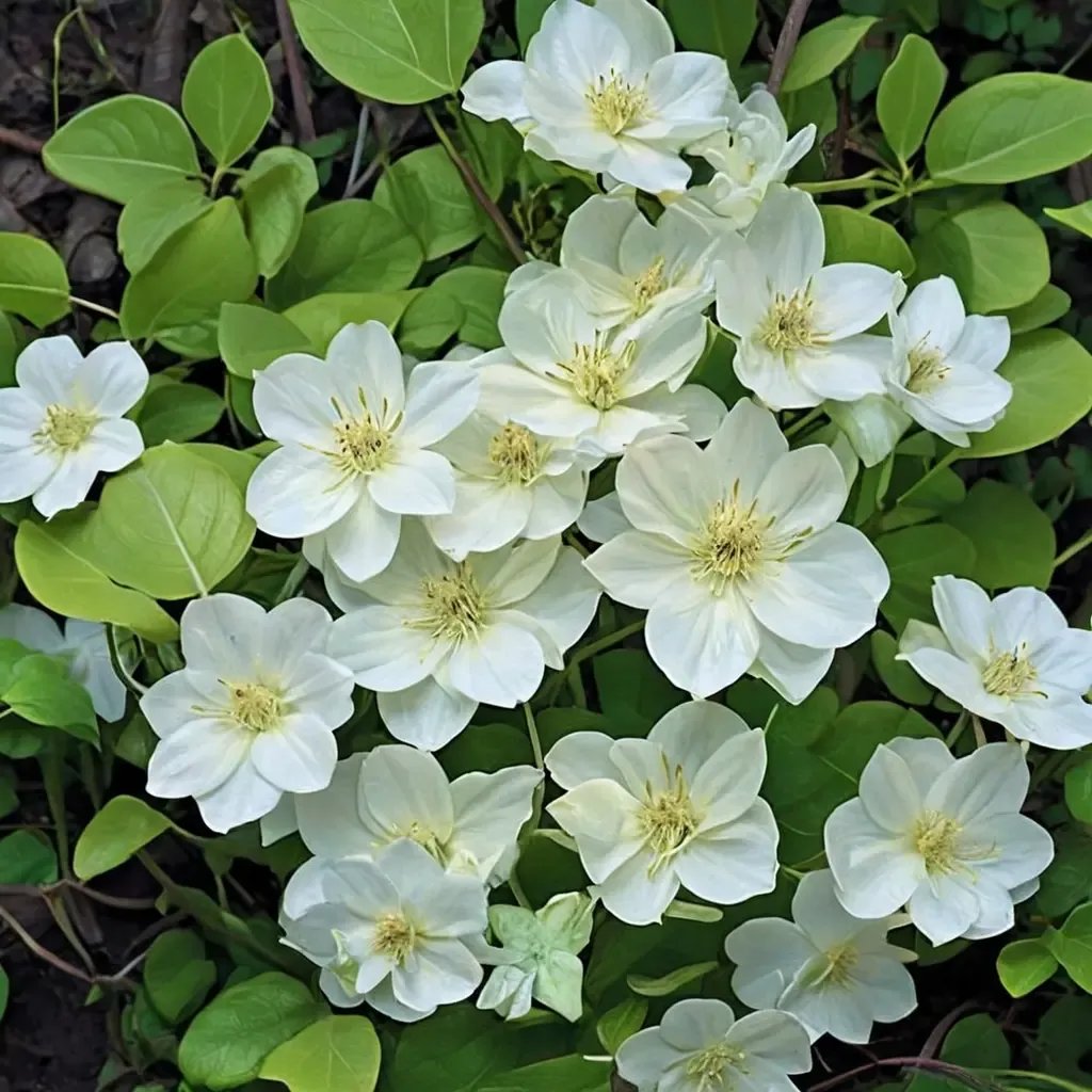Clematis viticella 'Guernsey Cream'