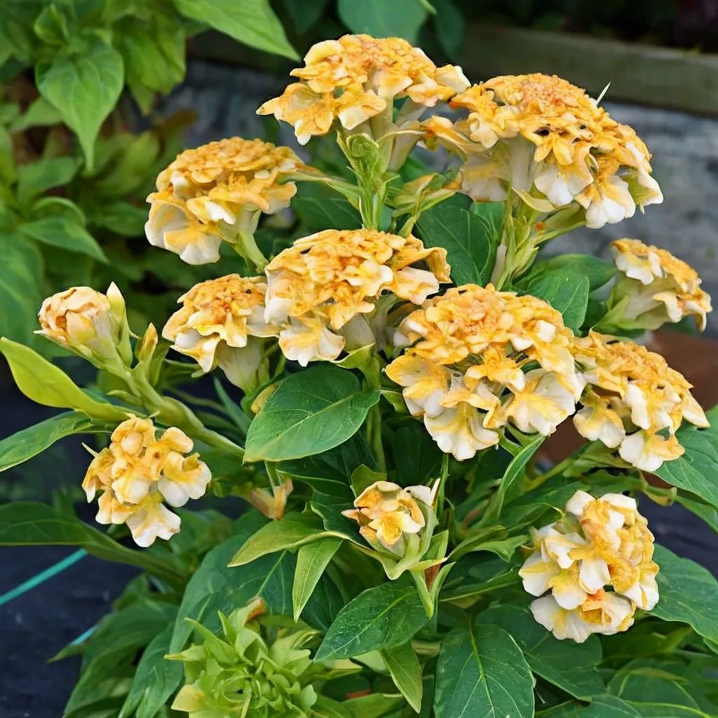 Celosia argentea 'Twisted Yellow'