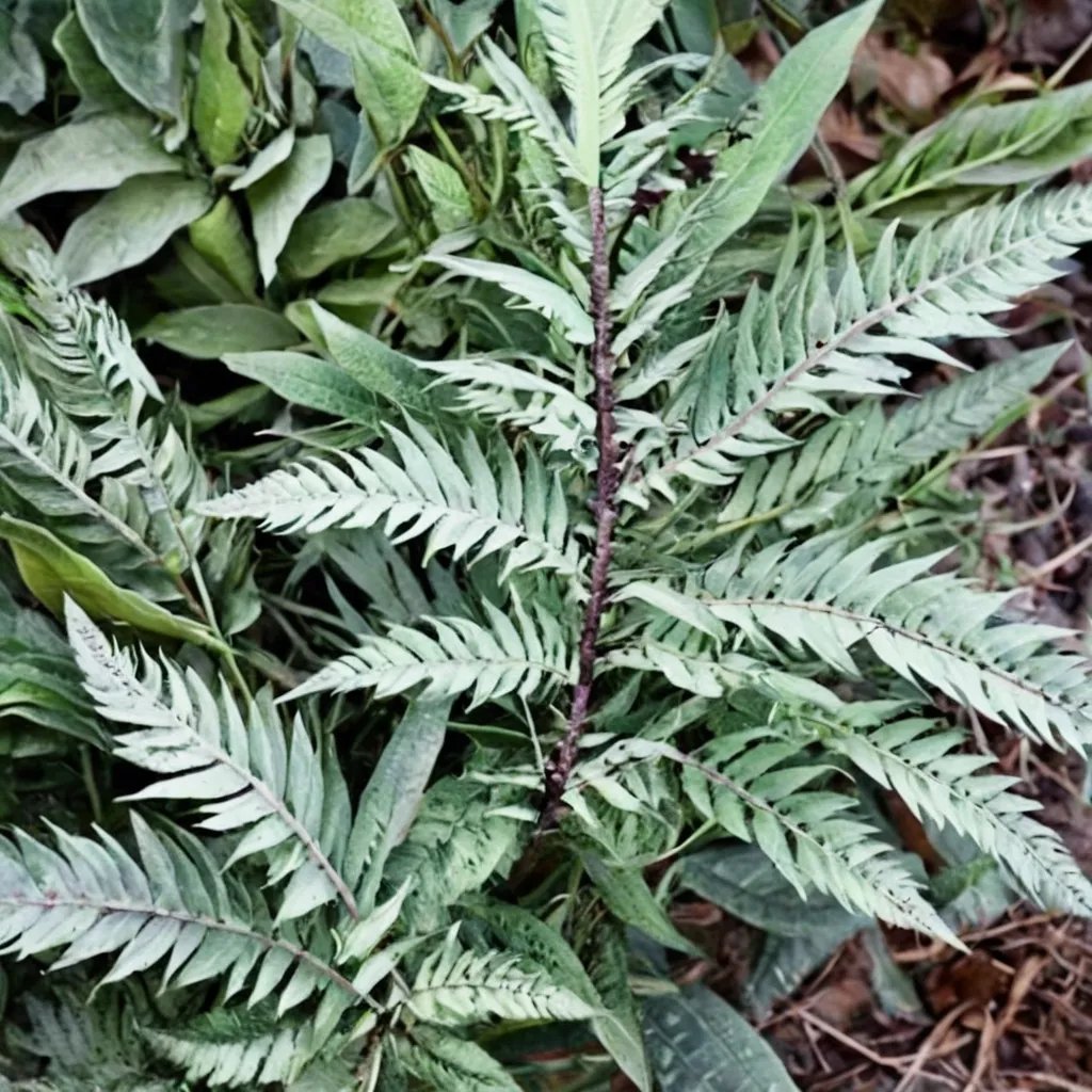 Athyrium niponicum 'Lemon Cream'