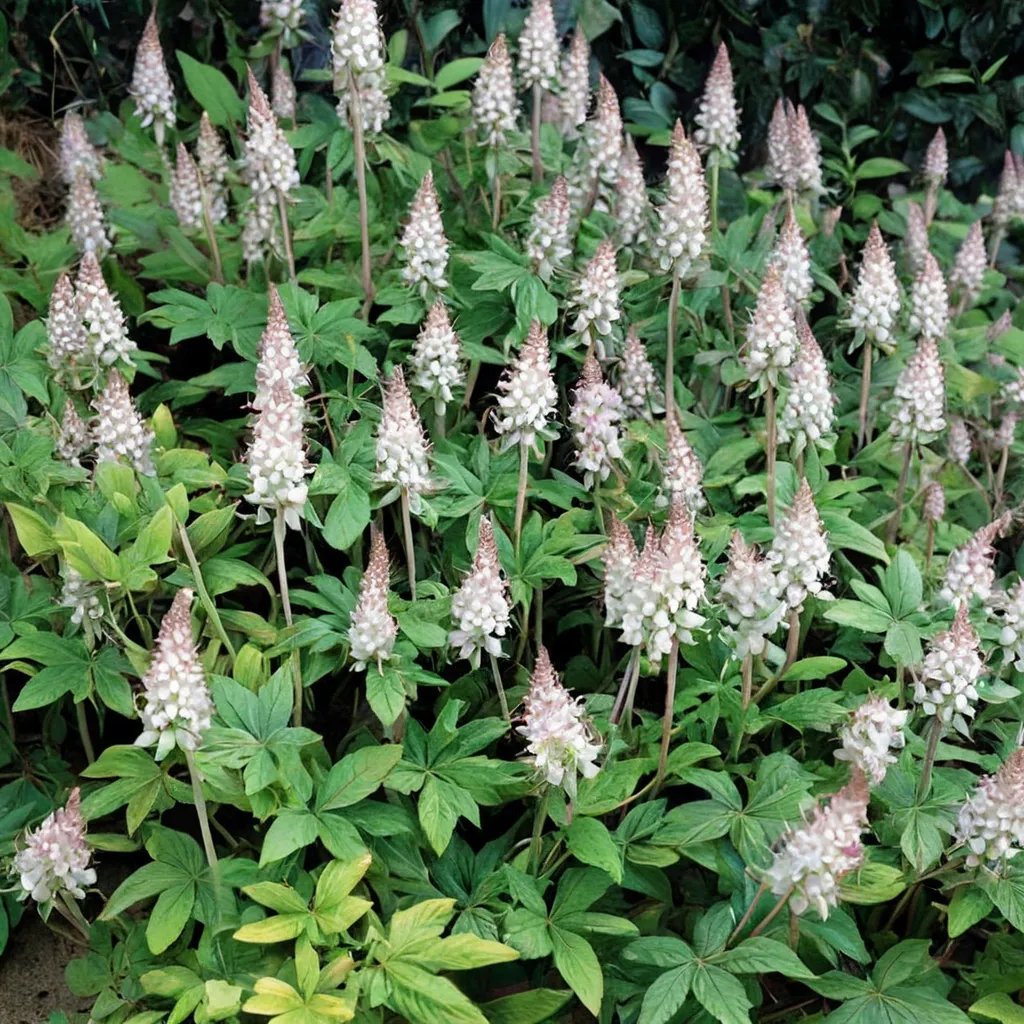 Tiarella x hybrida 'Jeepers Creepers'