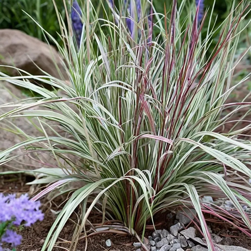 Schizachyrium scoparium 'Chameleon Variegated'