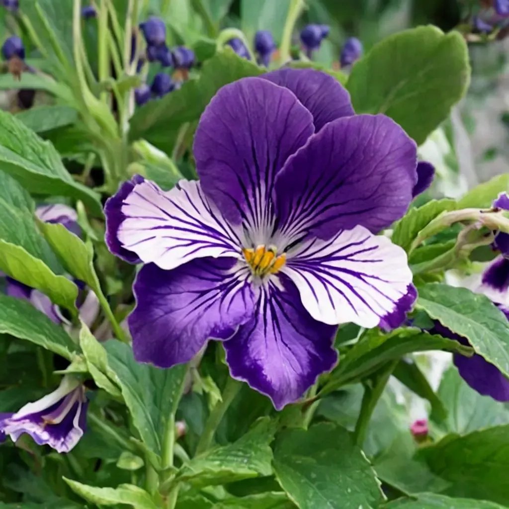Viola tricolor 'Whopping Purple Whiskers'
