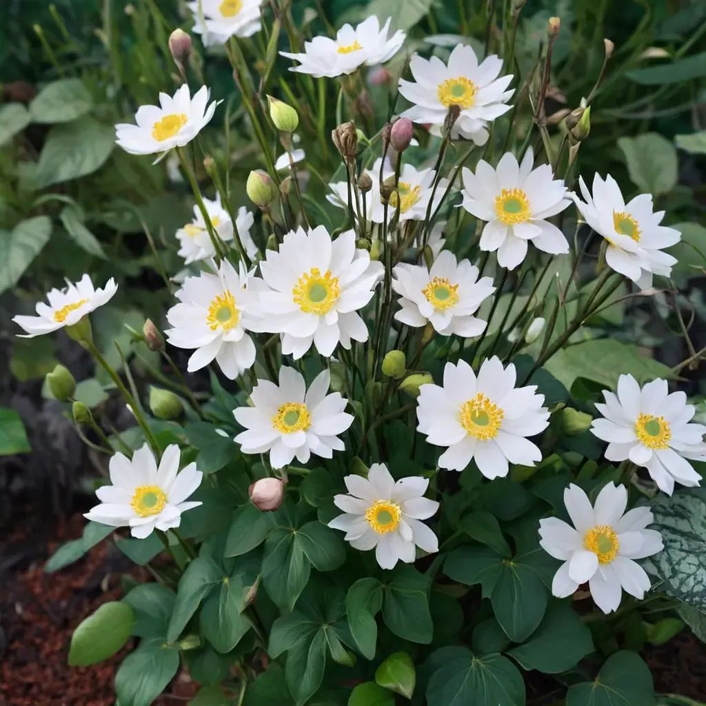 Anemone hupehensis 'Snow Angel'