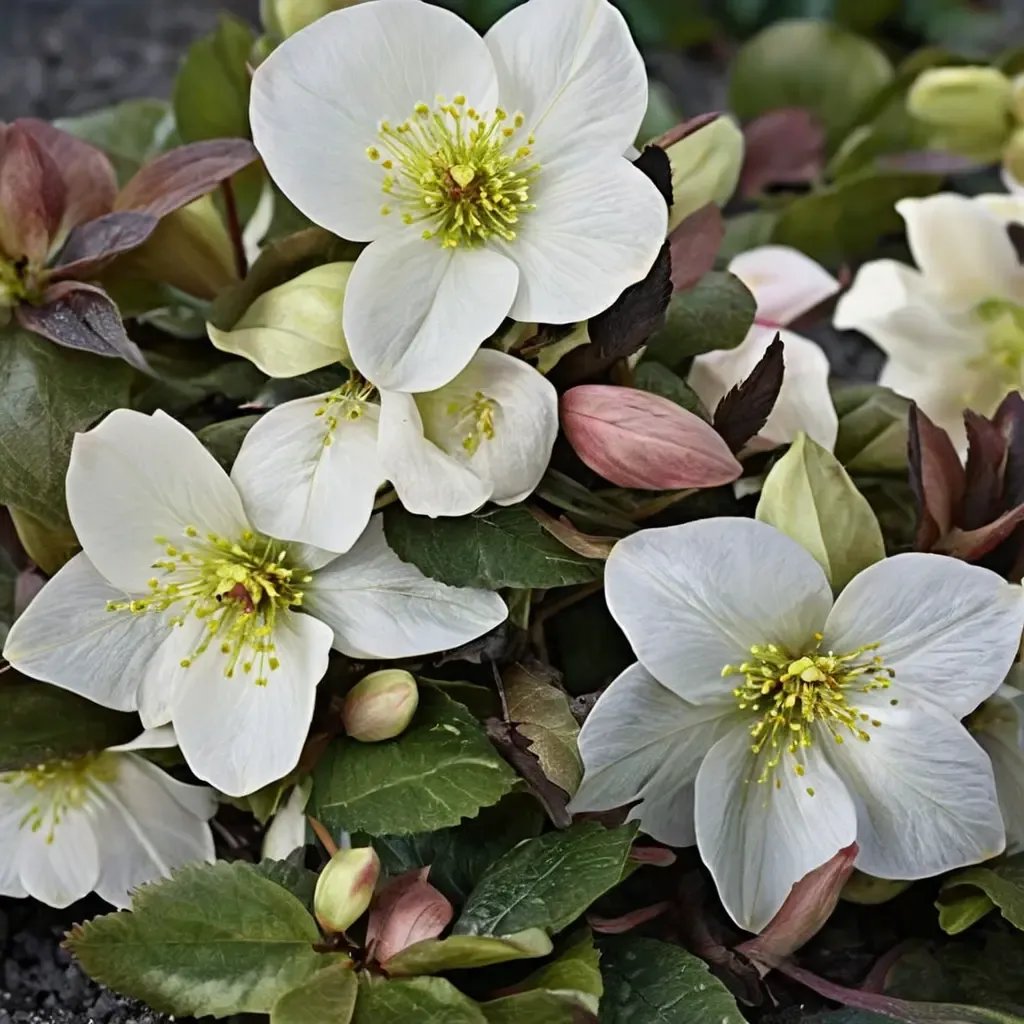 Helleborus glandorfensis 'Ice n Roses Bianco'