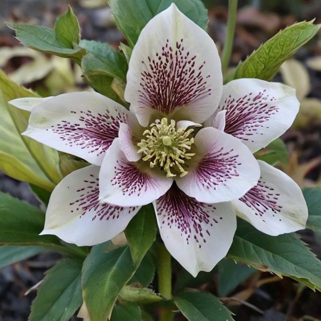 Helleborus x hybridus 'White Flowers wviolet spots'