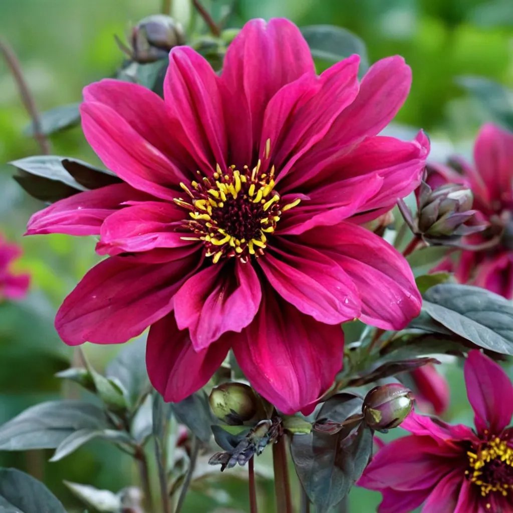 Dahlia x hybrida 'Bishop of Canterbury'