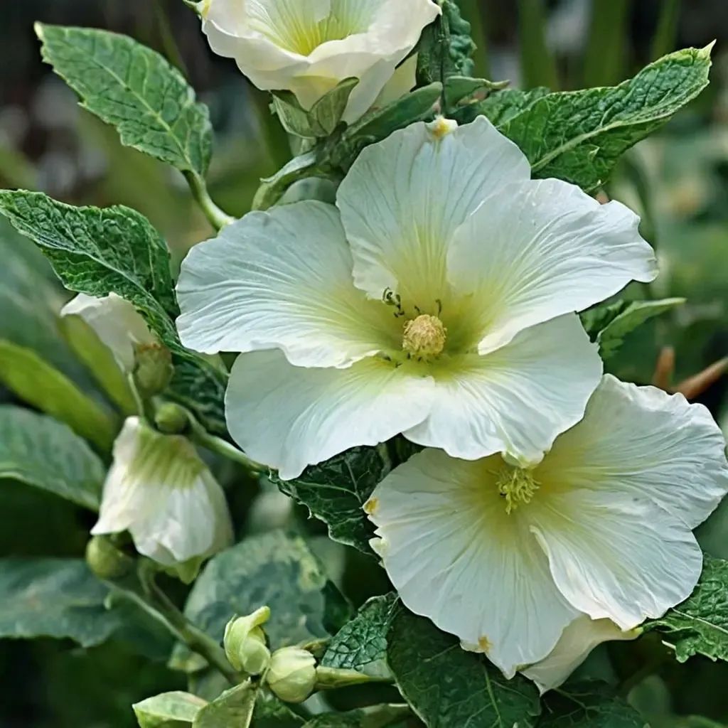 Alcea rosea 'Polarstar'