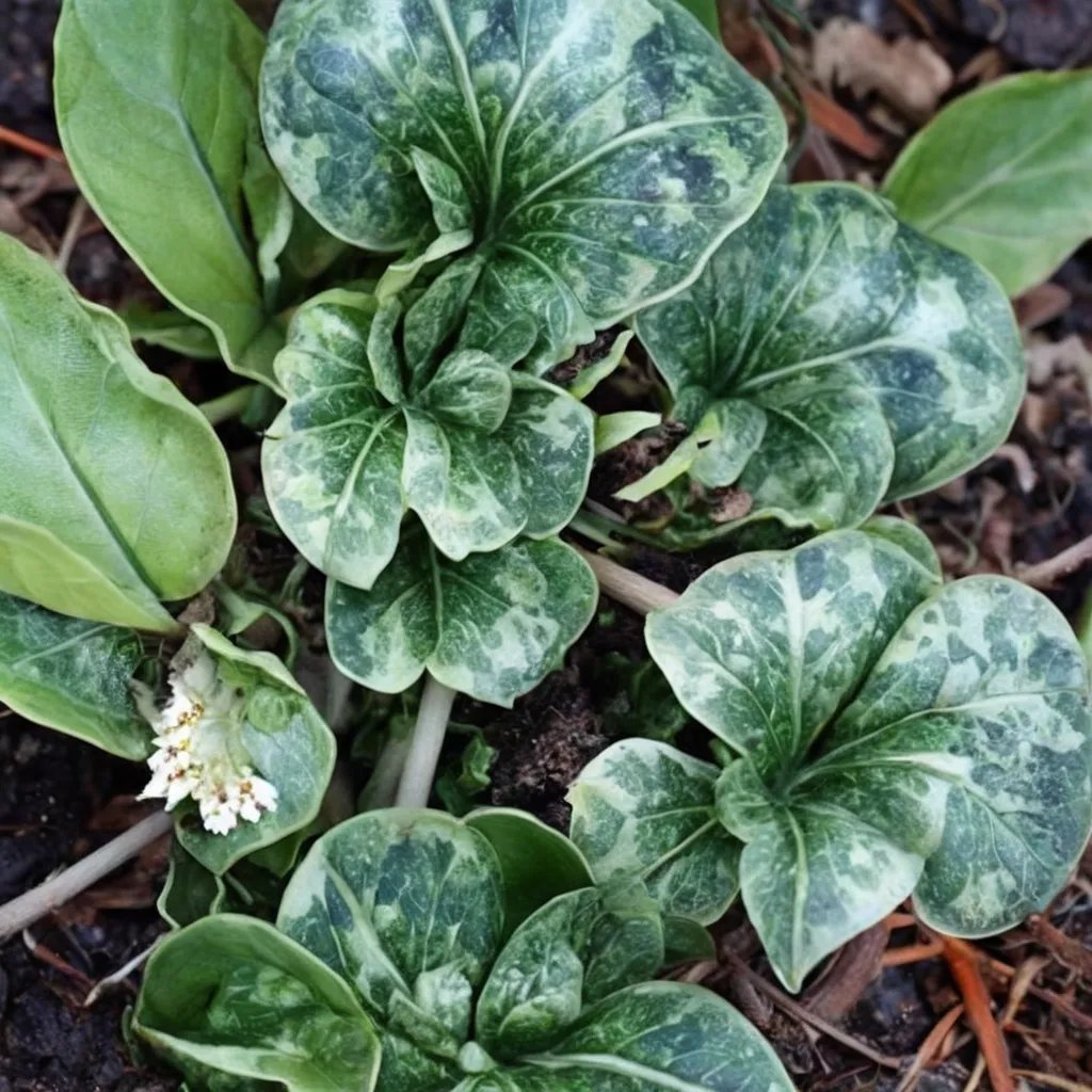 Asarum magnificum 'Silver Cheeks'