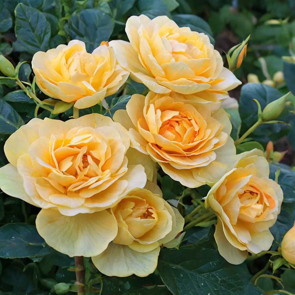 Rosa x hybrida 'Julia Child'