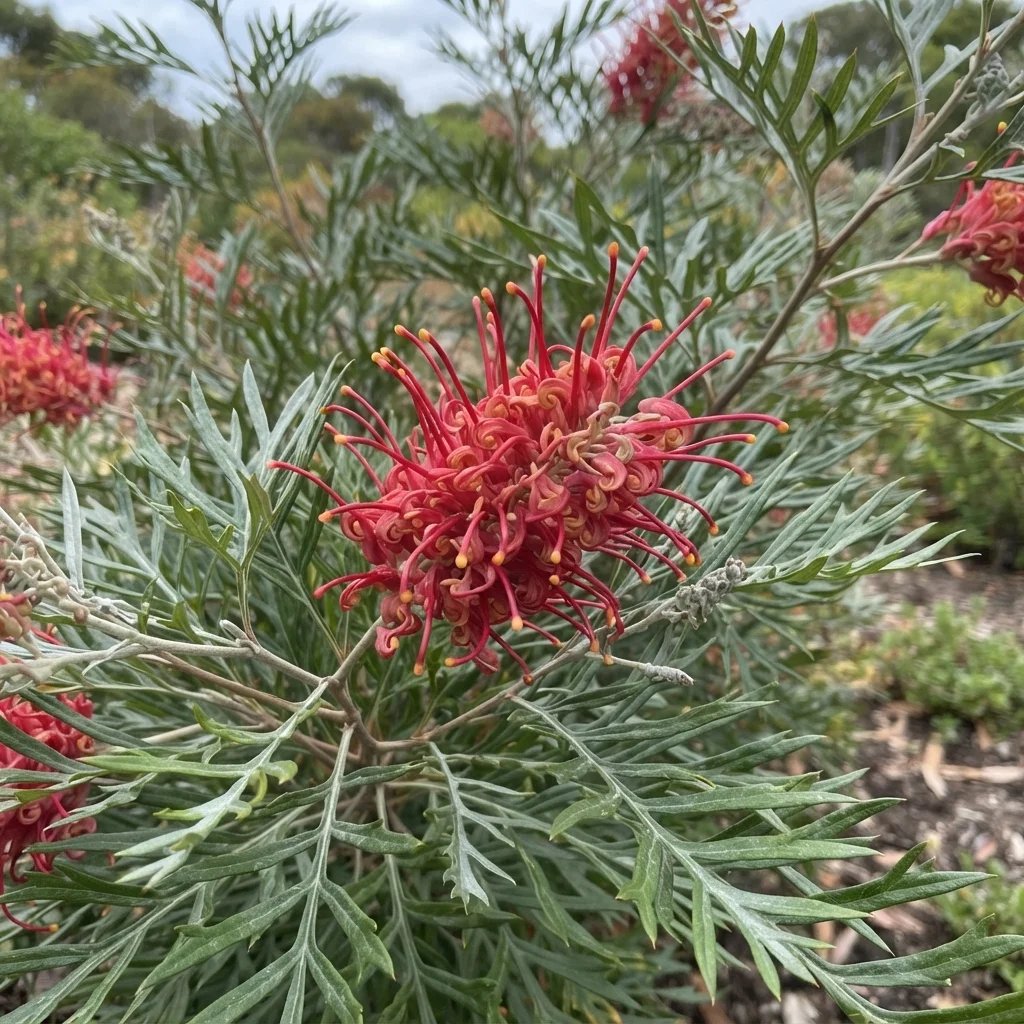 Grevillea banksii x bipinnatifida 'Superb'