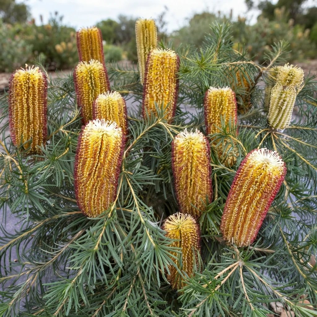 Banksia spinulosa 'Cherry Candles'