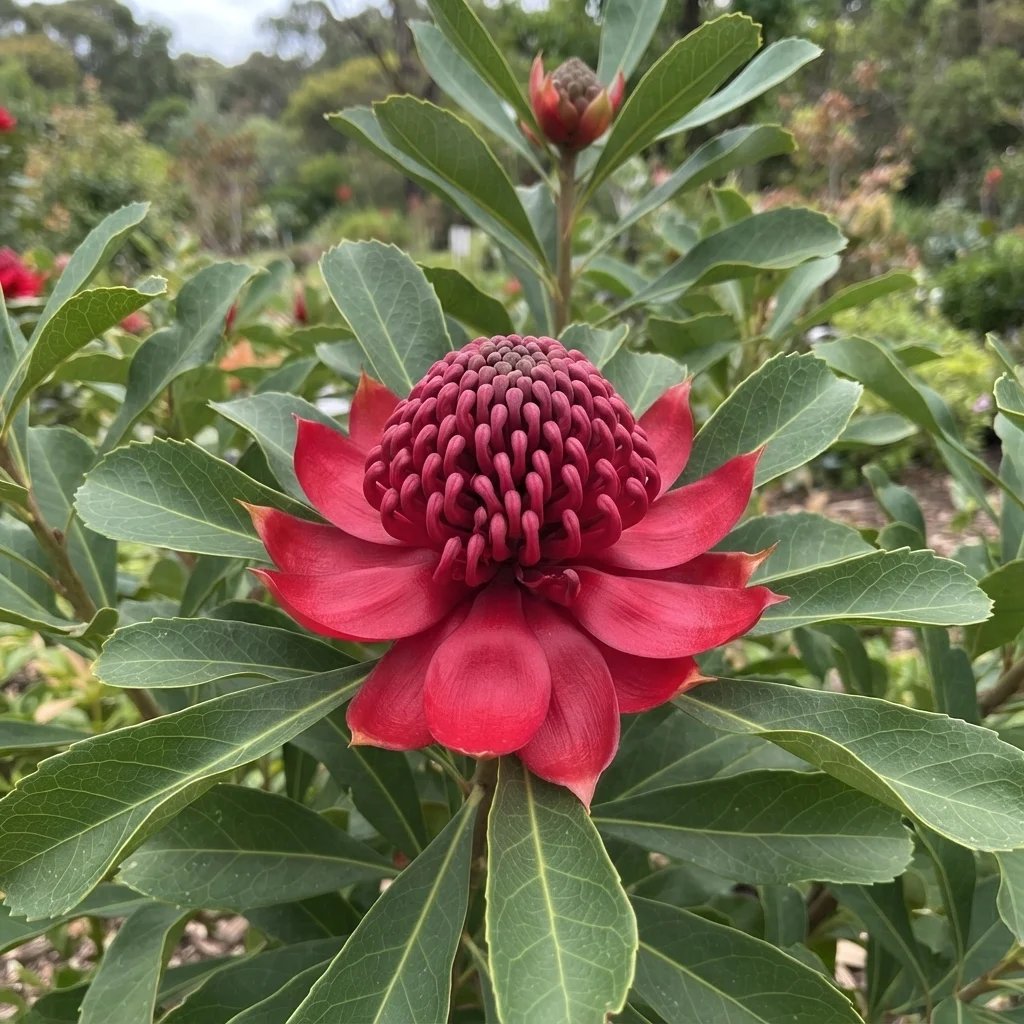 Telopea speciosissima x oreades 'Shady Lady'