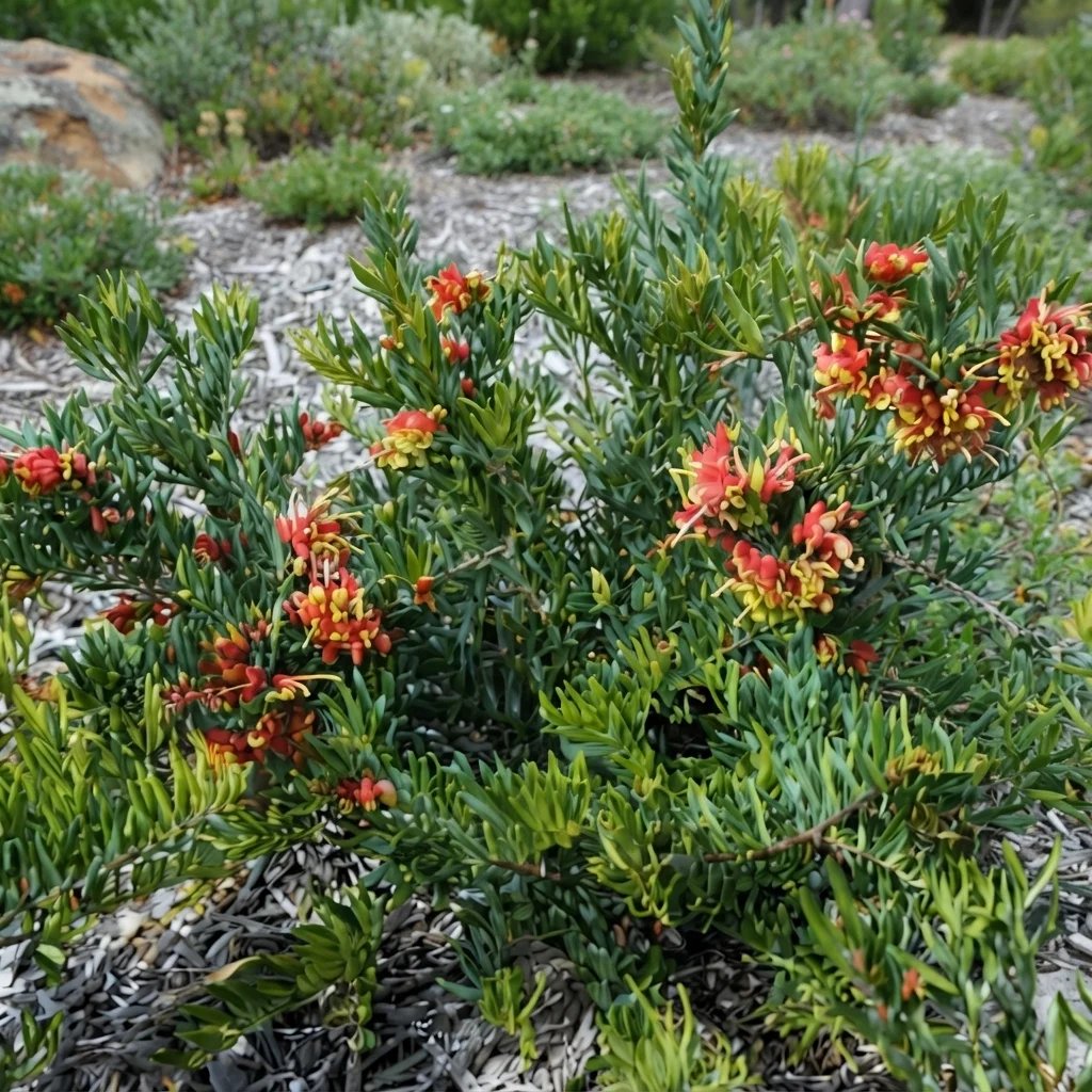 Grevillea alpina x rosmarinifolia 'Bonnie Prince Charlie'