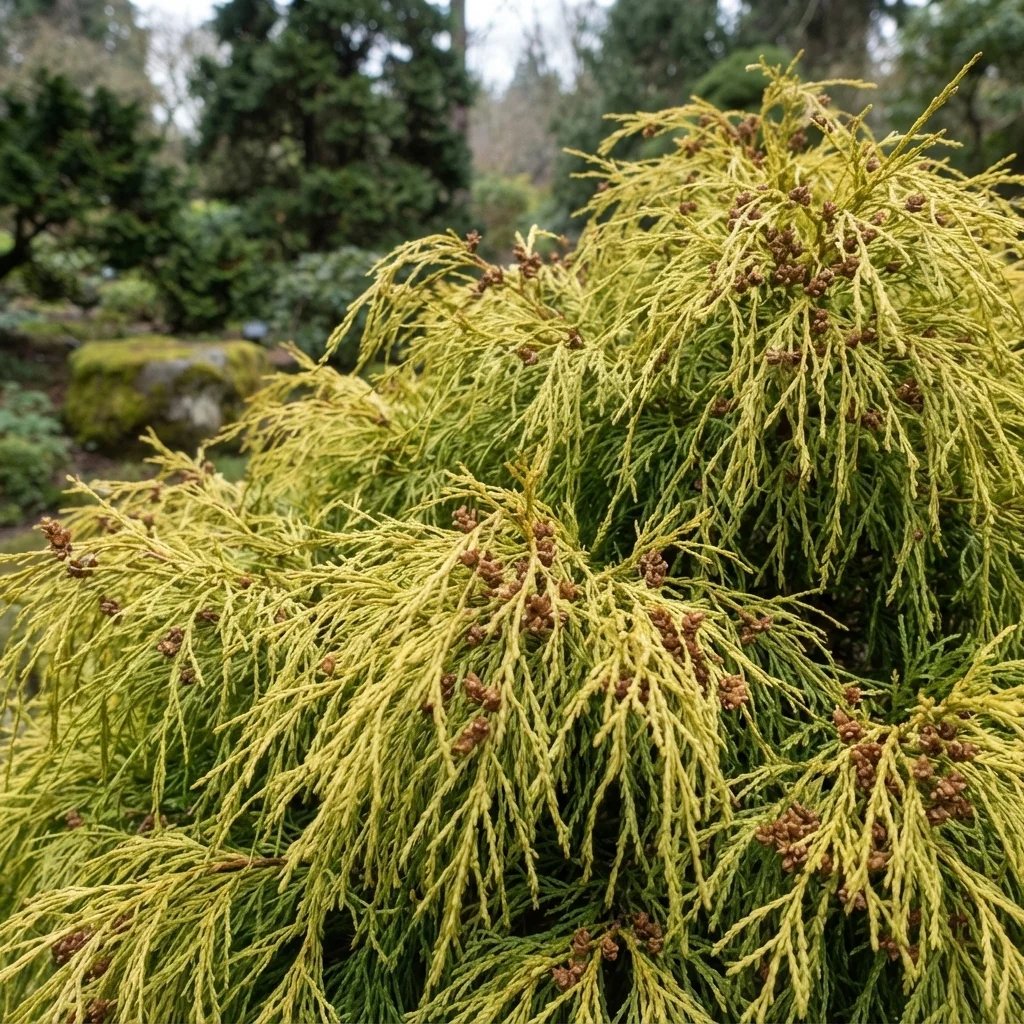 Chamaecyparis pisifera 'Bright Gold'