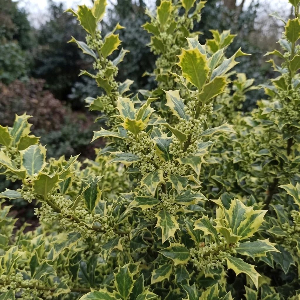 Ilex x hybrida 'Golden Oakland'