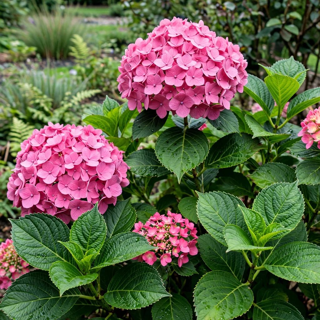 Hydrangea macrophylla 'Ruby Blossom'