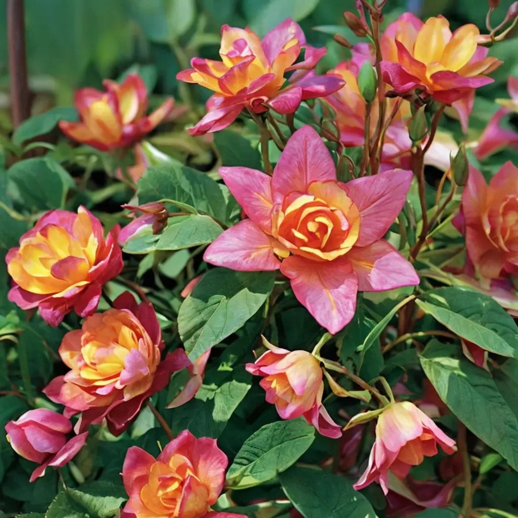 Rosa x hybrida 'Joseph's Coat'