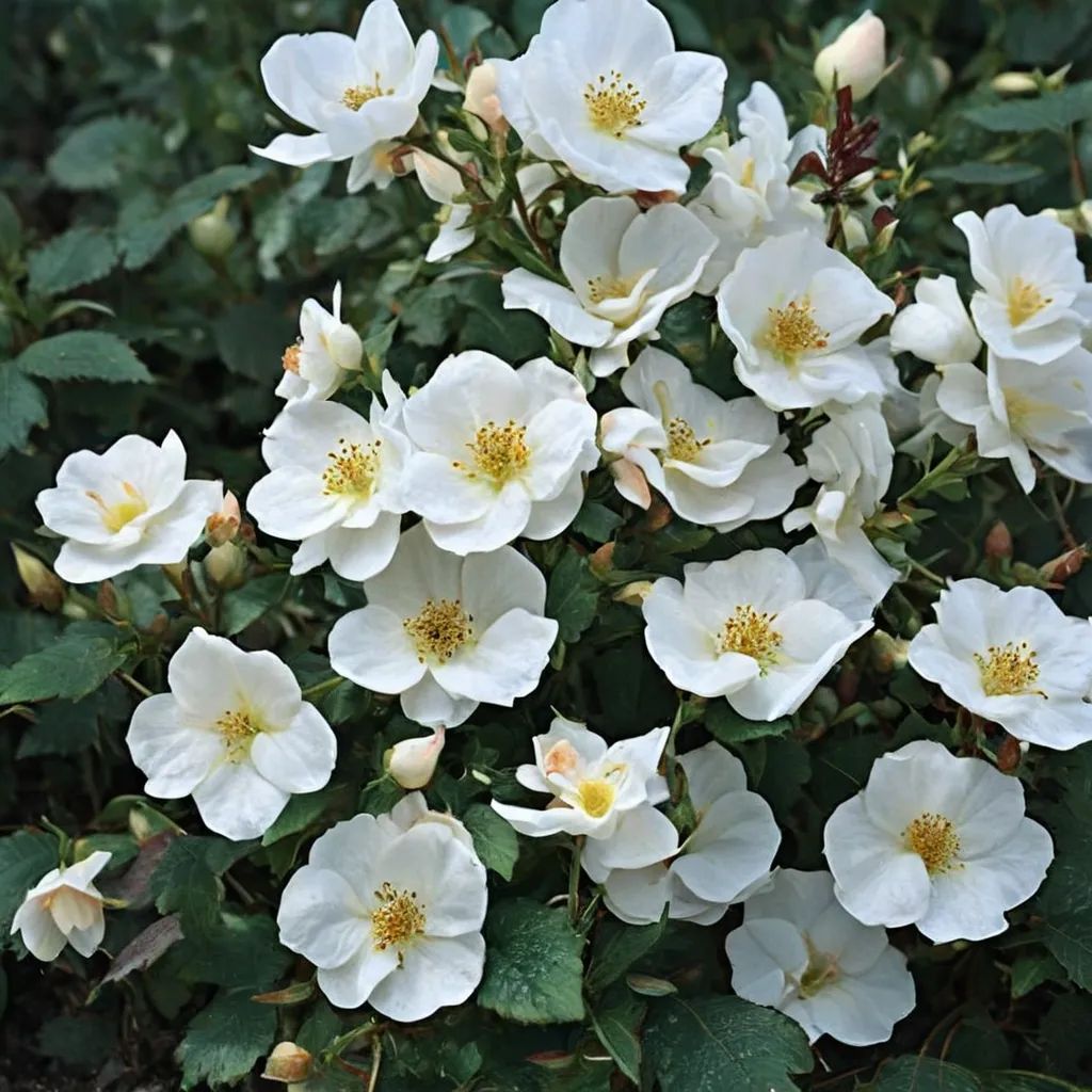 Rosa x hybrida 'White Knock Out'