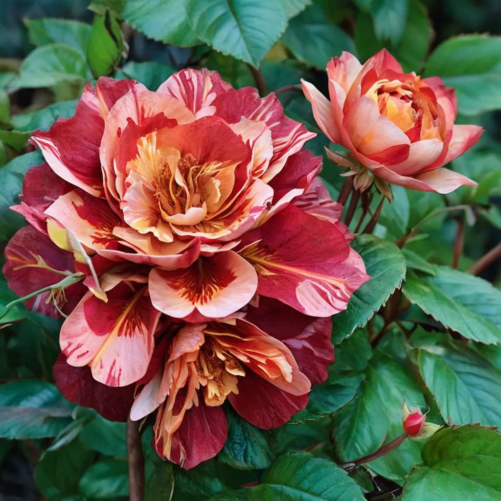 Rosa x hybrida 'Tropical Lightning'