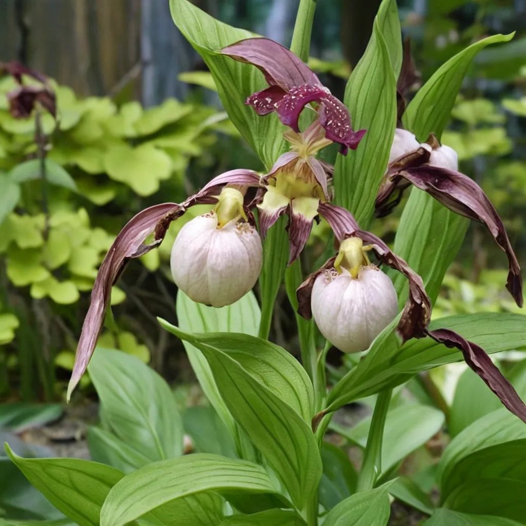 Cypripedium x hybrida 'Ivory'