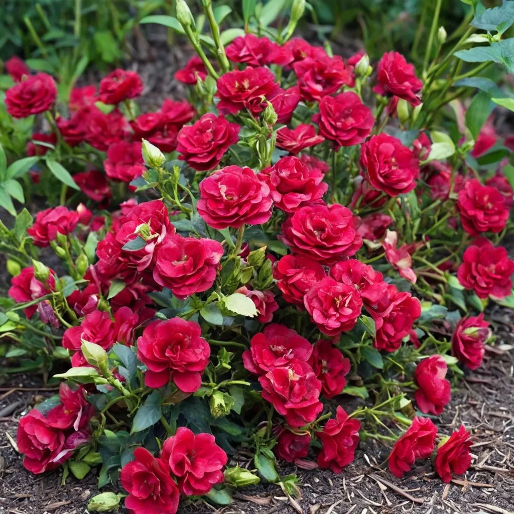Rosa x hybrida 'Red Drift'