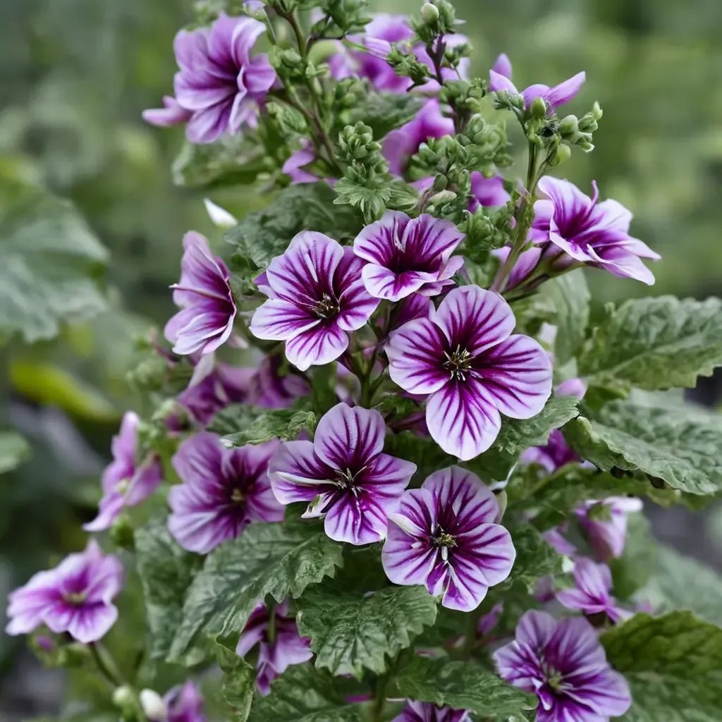 Malva sylvestris 'Zebrina'