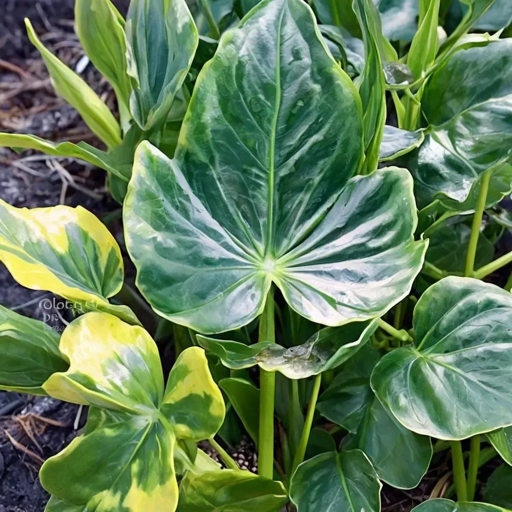 Alocasia cucullata 'Yellow Tail'