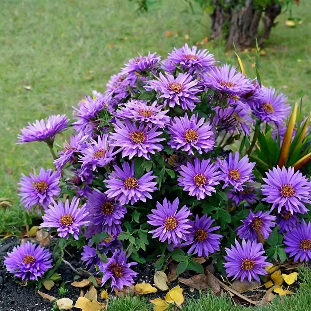 Aster novae-angliae 'Purple Dome'